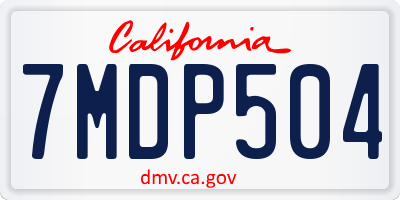 CA license plate 7MDP504