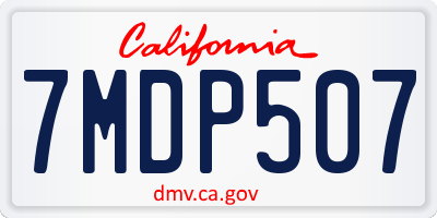 CA license plate 7MDP507