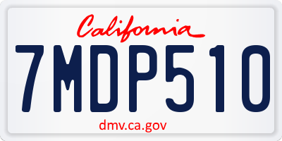 CA license plate 7MDP510