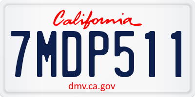 CA license plate 7MDP511