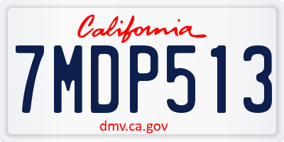 CA license plate 7MDP513