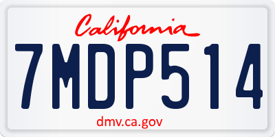 CA license plate 7MDP514