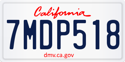 CA license plate 7MDP518