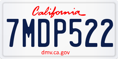 CA license plate 7MDP522