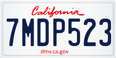 CA license plate 7MDP523