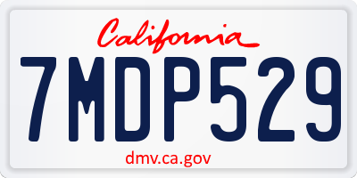 CA license plate 7MDP529