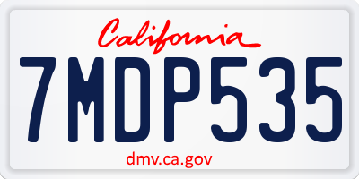 CA license plate 7MDP535