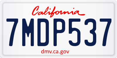 CA license plate 7MDP537