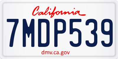CA license plate 7MDP539