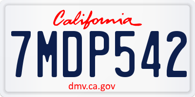 CA license plate 7MDP542