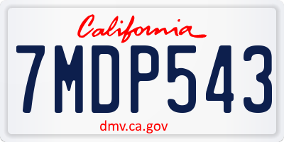 CA license plate 7MDP543