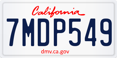 CA license plate 7MDP549