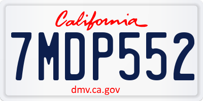 CA license plate 7MDP552