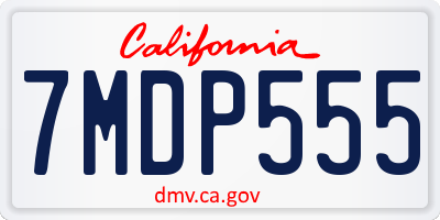 CA license plate 7MDP555