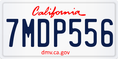 CA license plate 7MDP556
