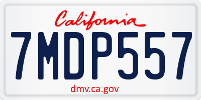CA license plate 7MDP557