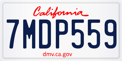 CA license plate 7MDP559