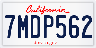 CA license plate 7MDP562