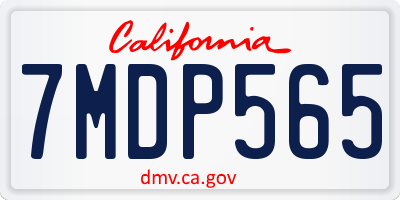 CA license plate 7MDP565