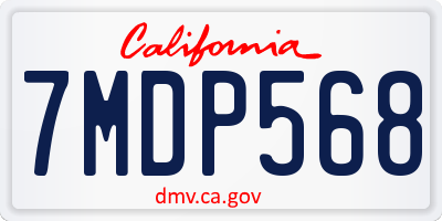 CA license plate 7MDP568