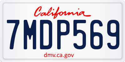 CA license plate 7MDP569