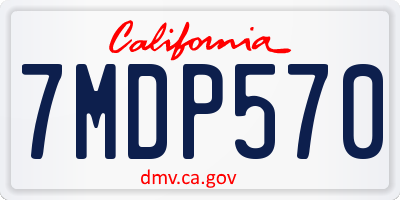 CA license plate 7MDP570