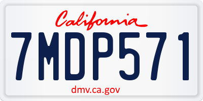 CA license plate 7MDP571