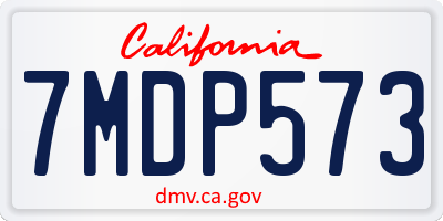 CA license plate 7MDP573