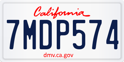 CA license plate 7MDP574