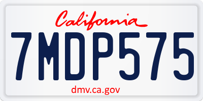 CA license plate 7MDP575