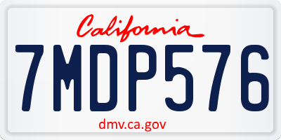 CA license plate 7MDP576