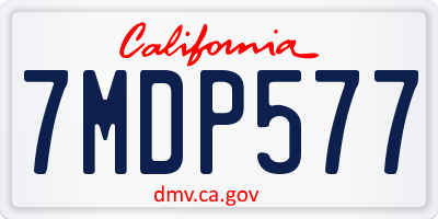 CA license plate 7MDP577