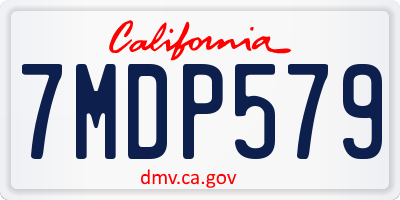 CA license plate 7MDP579