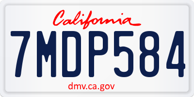 CA license plate 7MDP584
