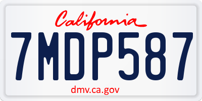 CA license plate 7MDP587