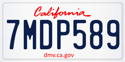 CA license plate 7MDP589