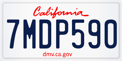 CA license plate 7MDP590
