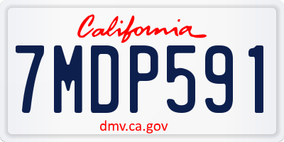 CA license plate 7MDP591