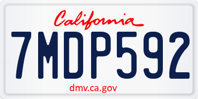 CA license plate 7MDP592