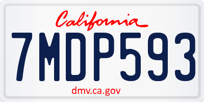 CA license plate 7MDP593