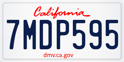 CA license plate 7MDP595