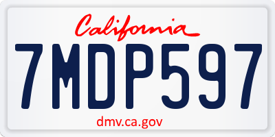 CA license plate 7MDP597