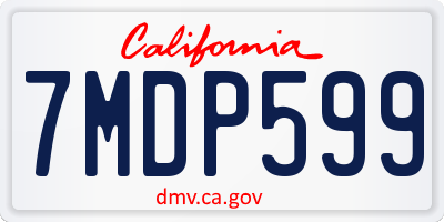 CA license plate 7MDP599