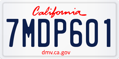 CA license plate 7MDP601