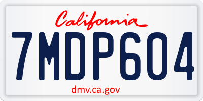 CA license plate 7MDP604