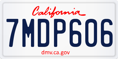 CA license plate 7MDP606