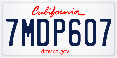 CA license plate 7MDP607