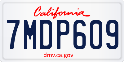 CA license plate 7MDP609