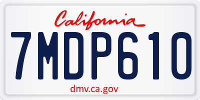 CA license plate 7MDP610