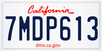 CA license plate 7MDP613